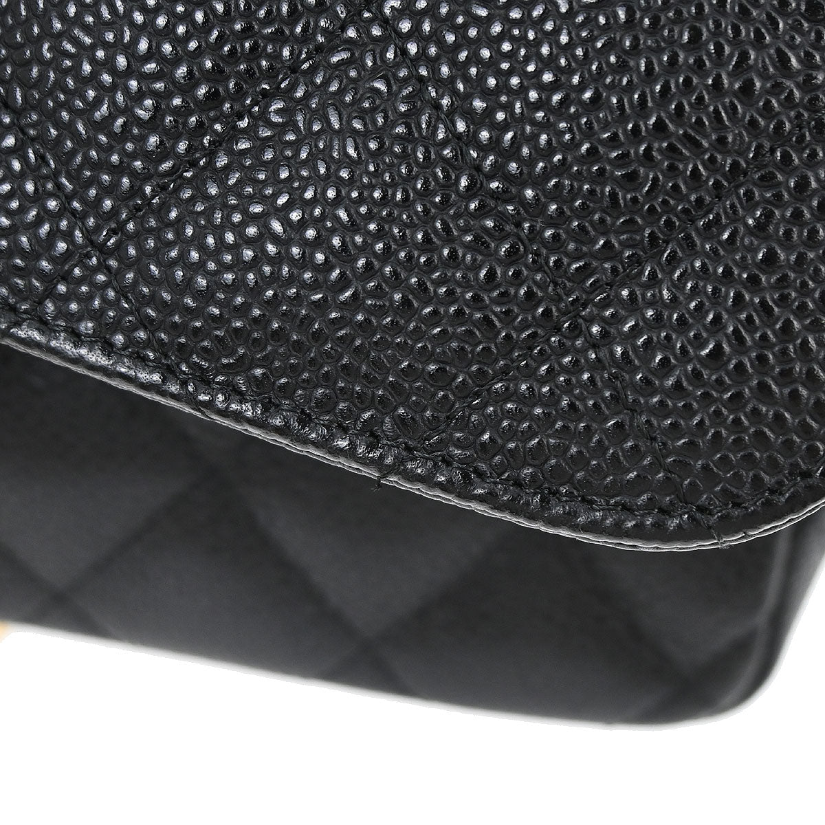 Chanel 2010-2011 Black Caviar Skin Jumbo Classic Double Flap Shoulder Bag