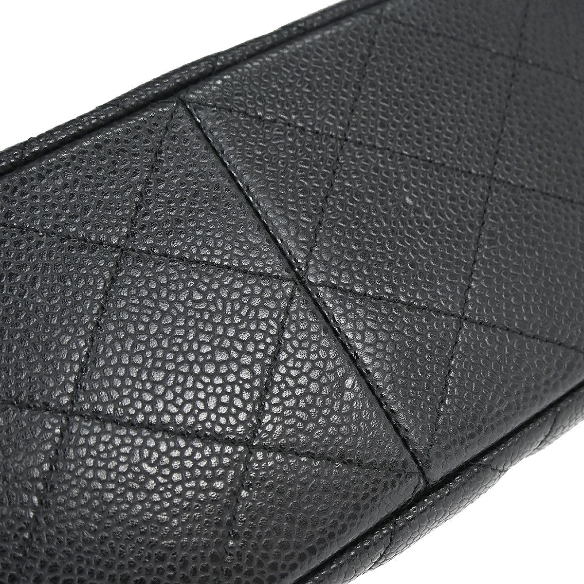 Chanel 2010-2011 Black Caviar Skin Jumbo Classic Double Flap Shoulder Bag