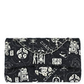 Chanel Black Satin Airline Medium Classic Double Flap Shoulder Bag