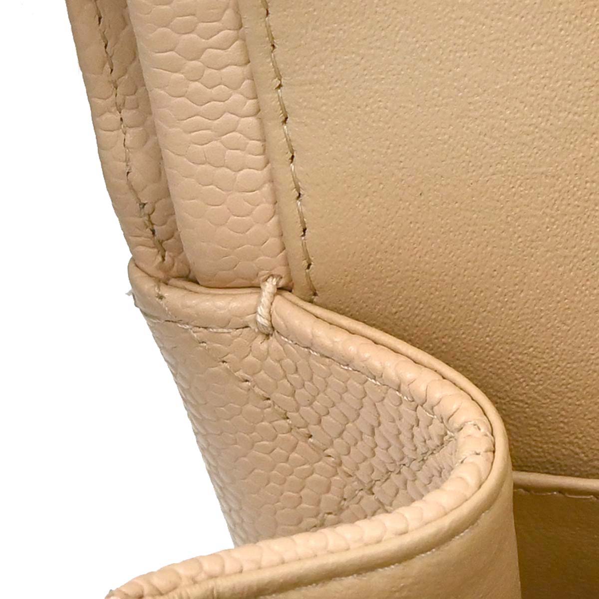 Chanel 2013-2014 Beige Caviar Jumbo Classic Double Flap Shoulder Bag