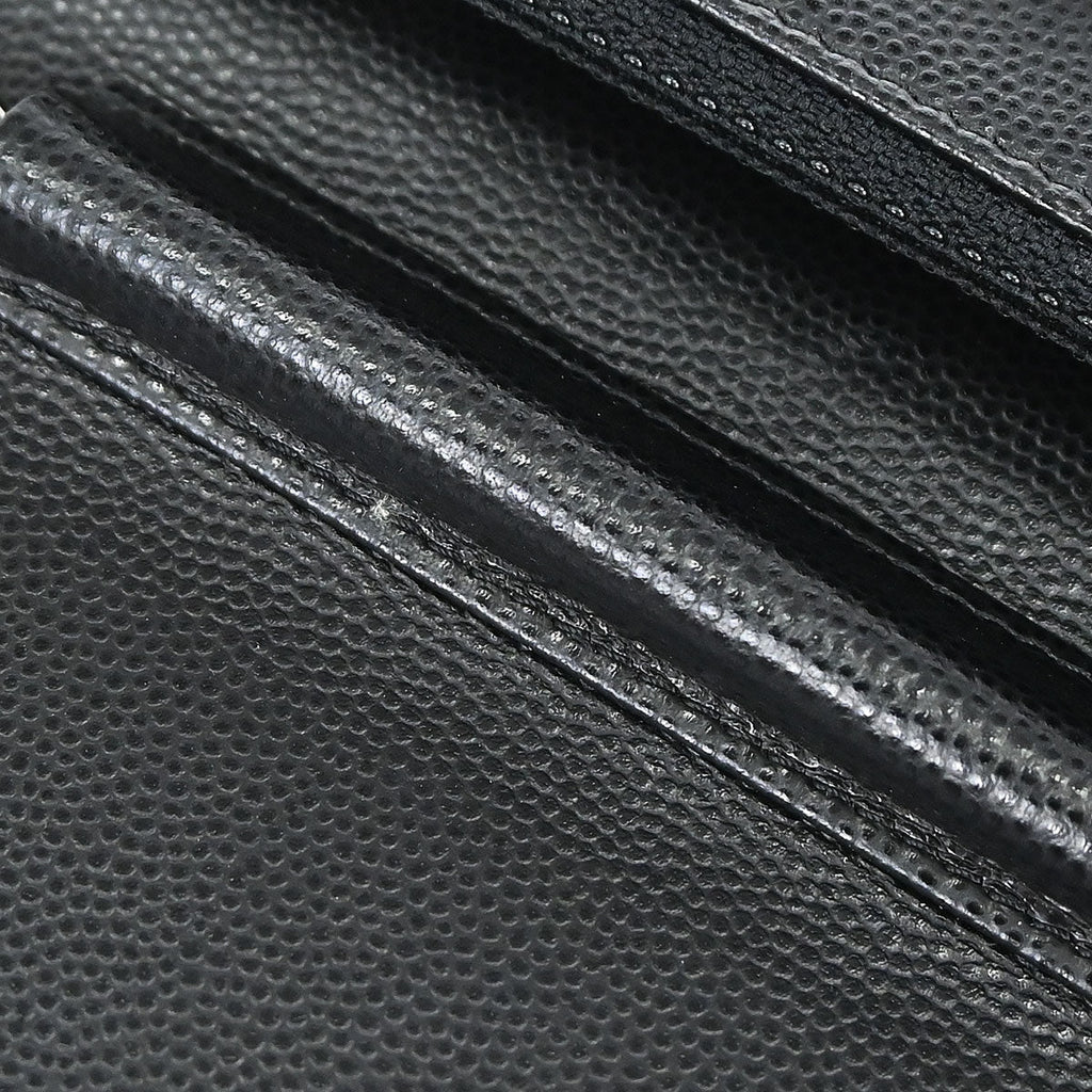 Chanel 2012 Black Caviar Skin Chevron WOC Wallet on Chain Bag
