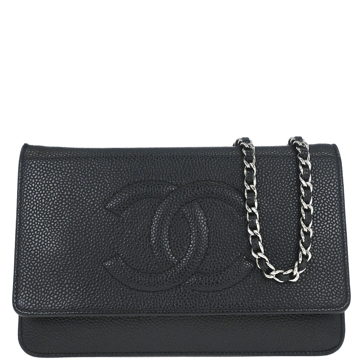 Chanel 2014 Black Caviar Timeless WOC Wallet on Chain Bag