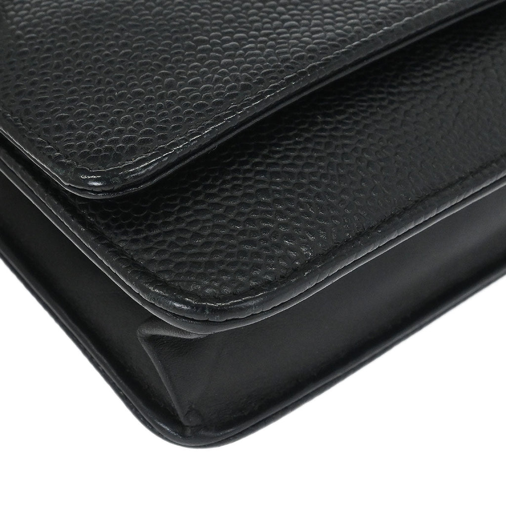 Chanel 2014 Black Caviar Timeless WOC Wallet on Chain Bag