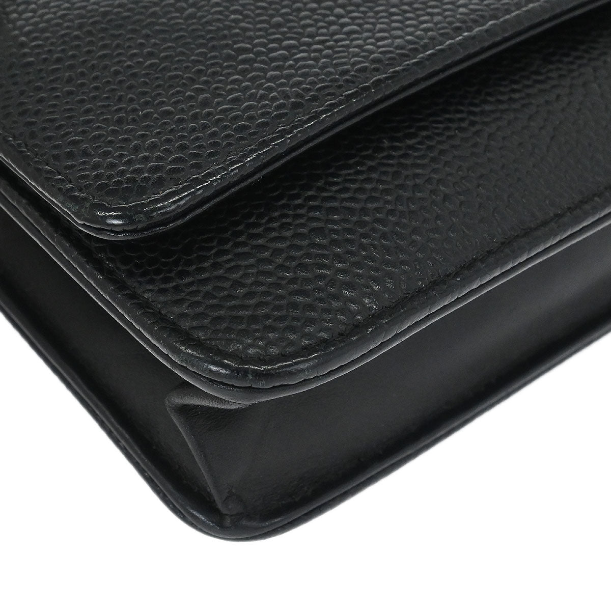 Chanel 2014 Black Caviar Timeless WOC Wallet on Chain Bag