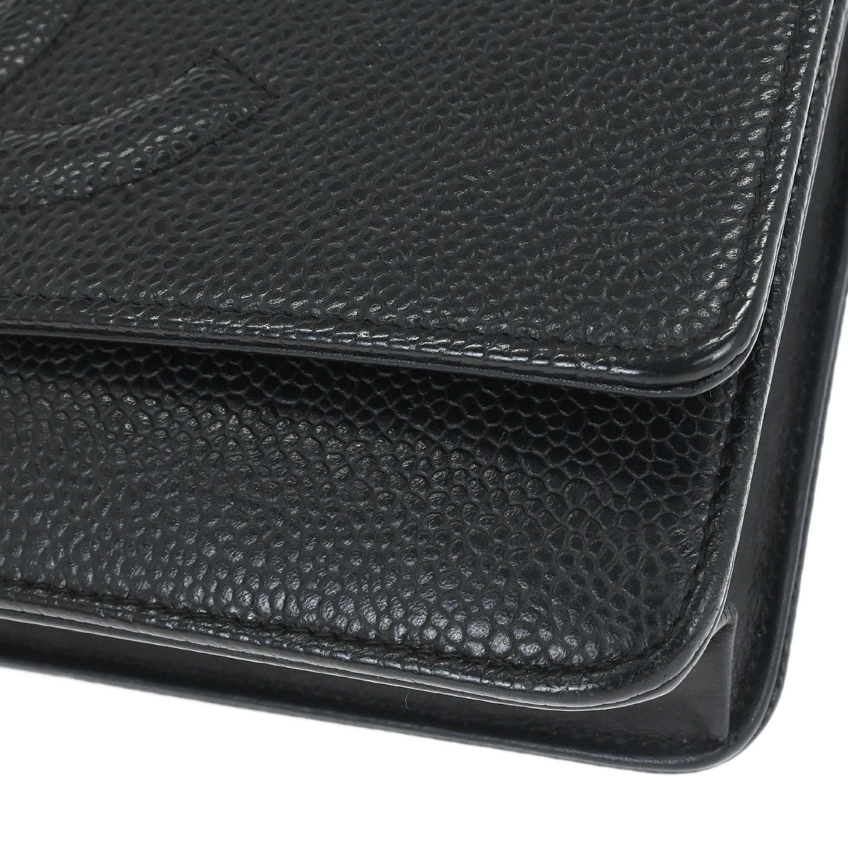 Chanel 2014 Black Caviar Timeless WOC Wallet on Chain Bag