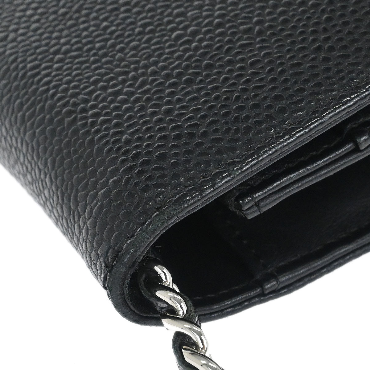 Chanel 2014 Black Caviar Timeless WOC Wallet on Chain Bag