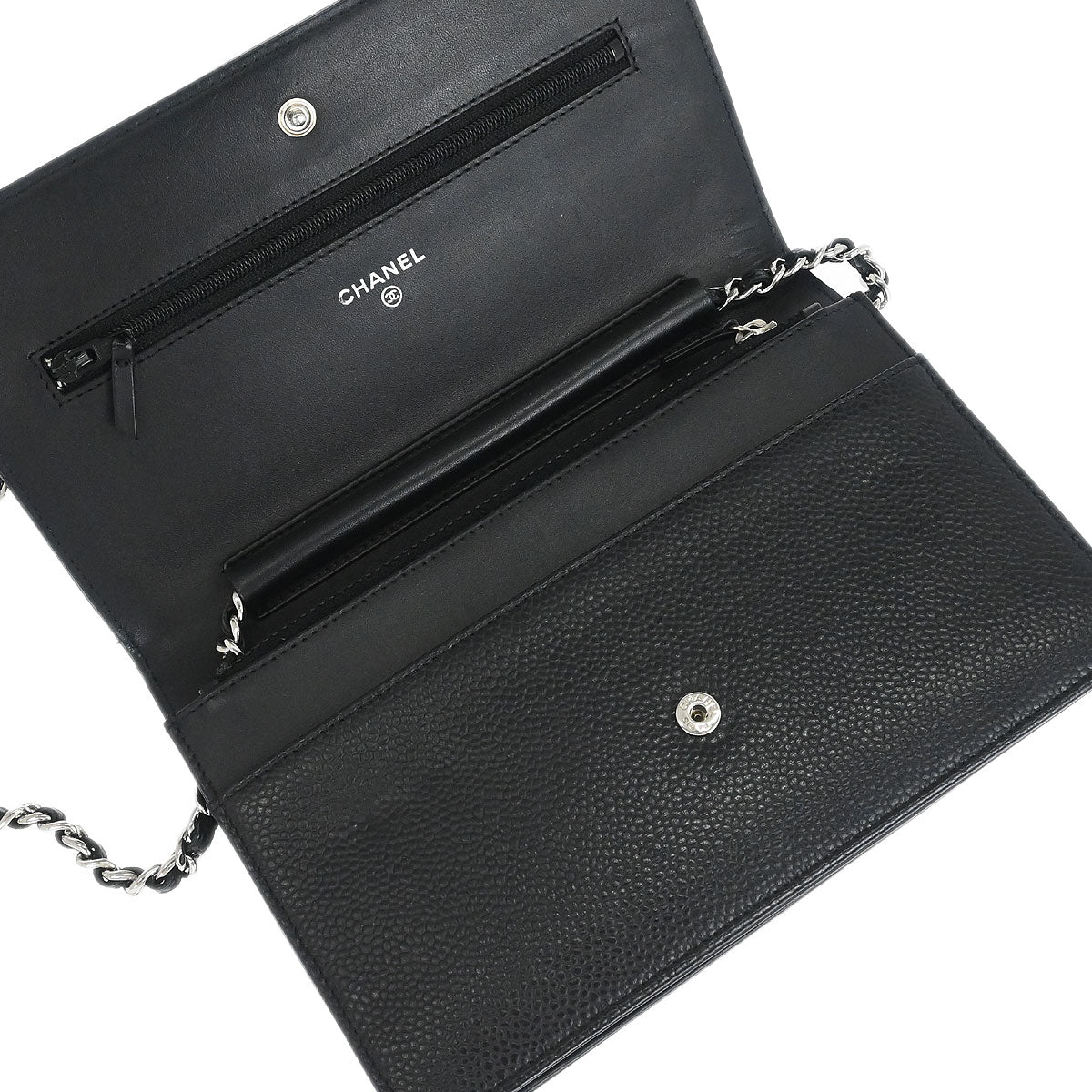Chanel 2014 Black Caviar Timeless WOC Wallet on Chain Bag