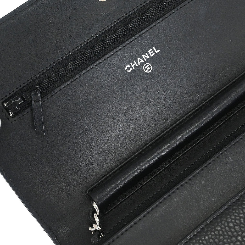 Chanel 2014 Black Caviar Timeless WOC Wallet on Chain Bag