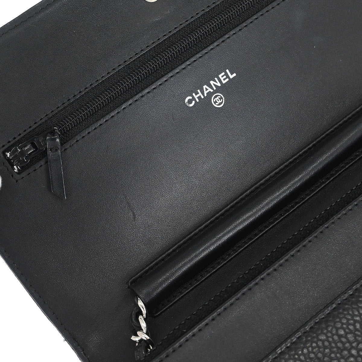 Chanel 2014 Black Caviar Timeless WOC Wallet on Chain Bag