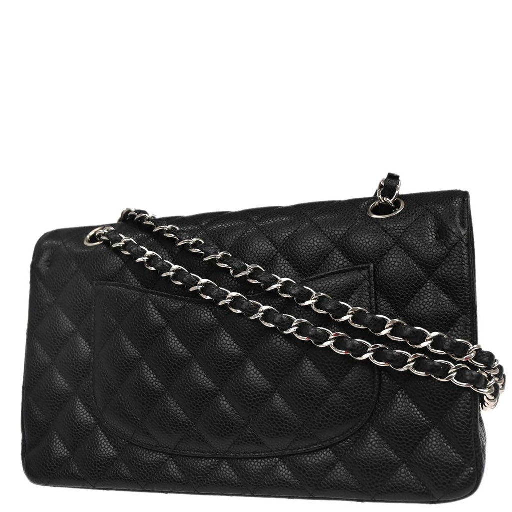 Chanel 2019 Black Caviar Medium Classic Double Flap Shoulder Bag