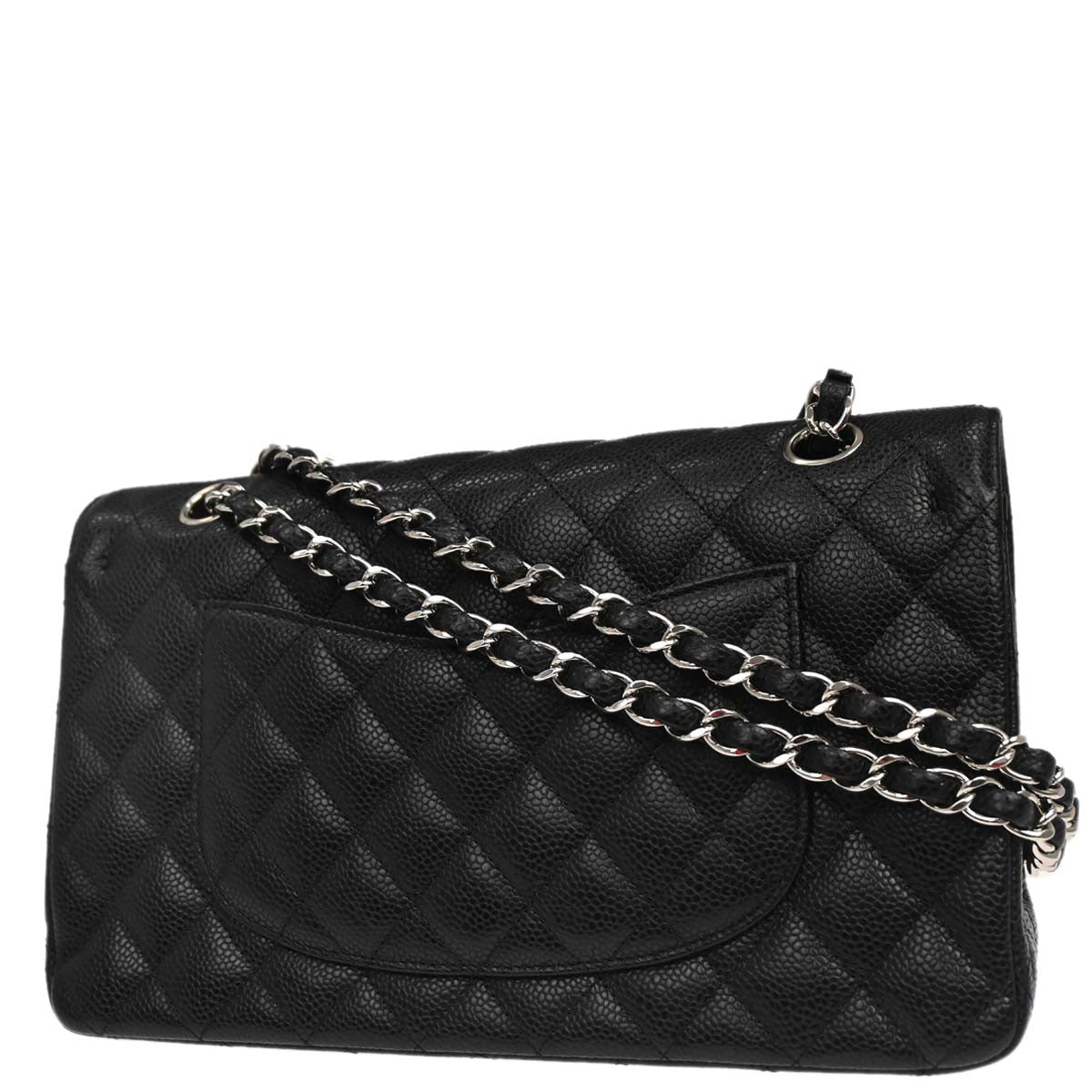 Chanel 2019 Black Caviar Medium Classic Double Flap Shoulder Bag
