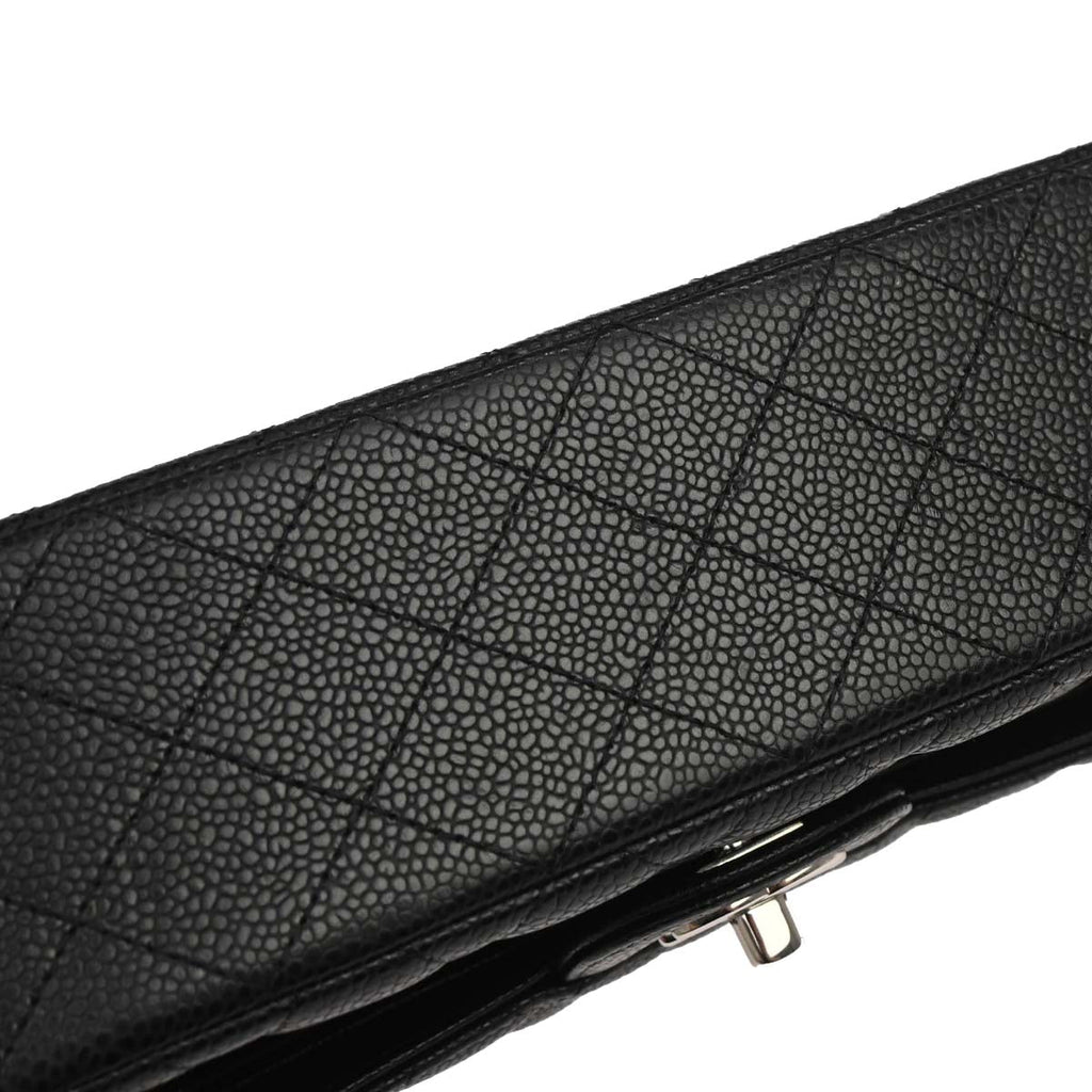 Chanel 2019 Black Caviar Medium Classic Double Flap Shoulder Bag