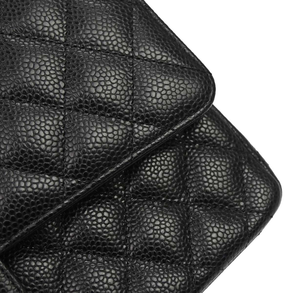 Chanel 2019 Black Caviar Medium Classic Double Flap Shoulder Bag