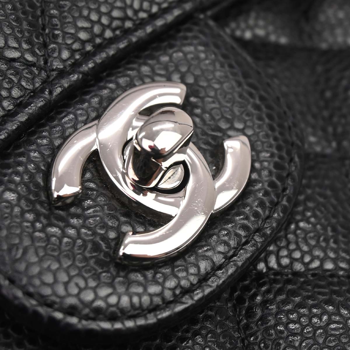 Chanel 2019 Black Caviar Medium Classic Double Flap Shoulder Bag