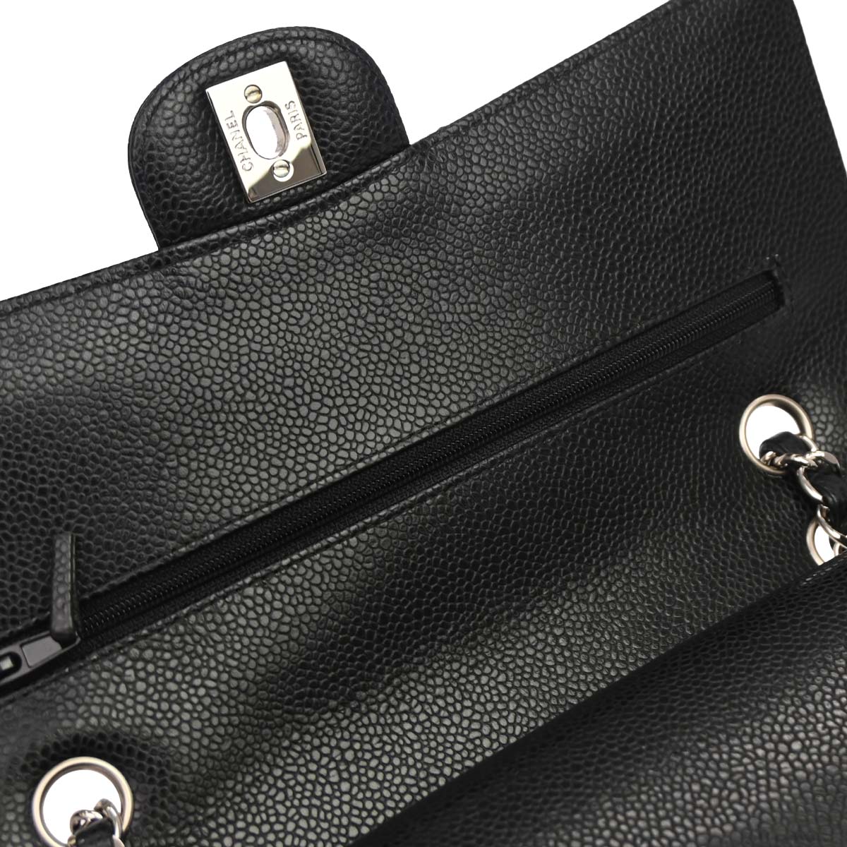 Chanel 2019 Black Caviar Medium Classic Double Flap Shoulder Bag
