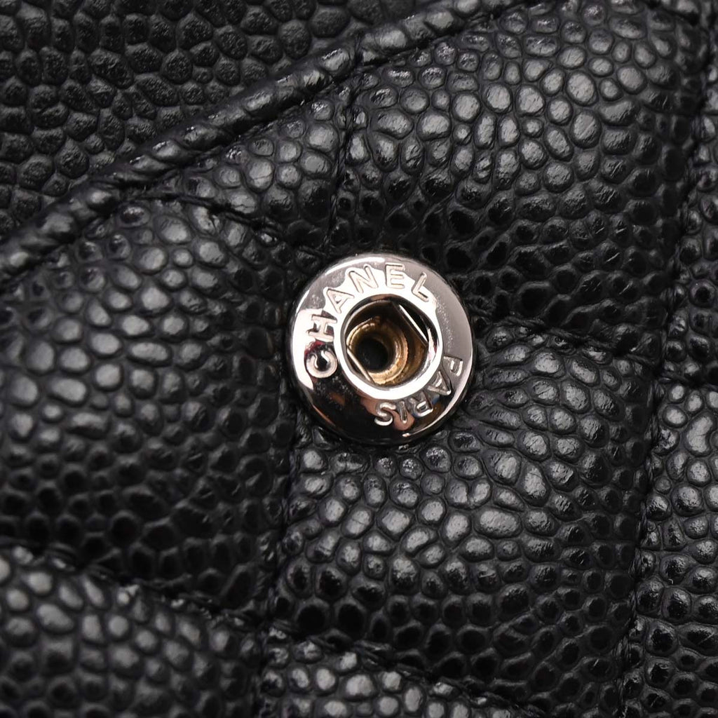Chanel 2019 Black Caviar Medium Classic Double Flap Shoulder Bag