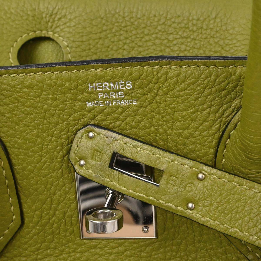 Hermes Anis Green Togo Birkin 30 Handbag