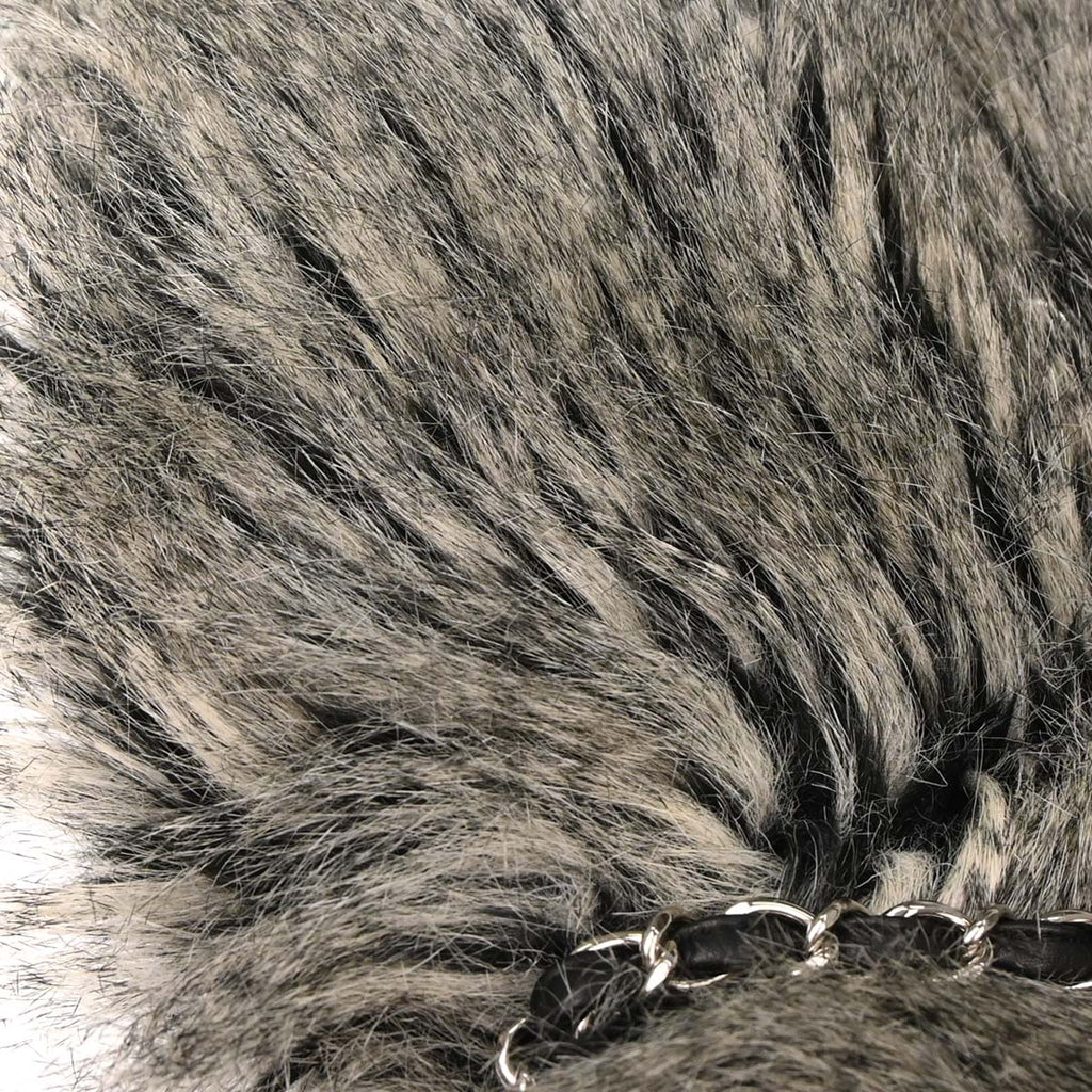 Chanel Gray Artificial Fur Arctic Fantasy Tote Handbag