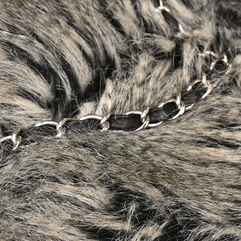 Chanel Gray Artificial Fur Arctic Fantasy Tote Handbag