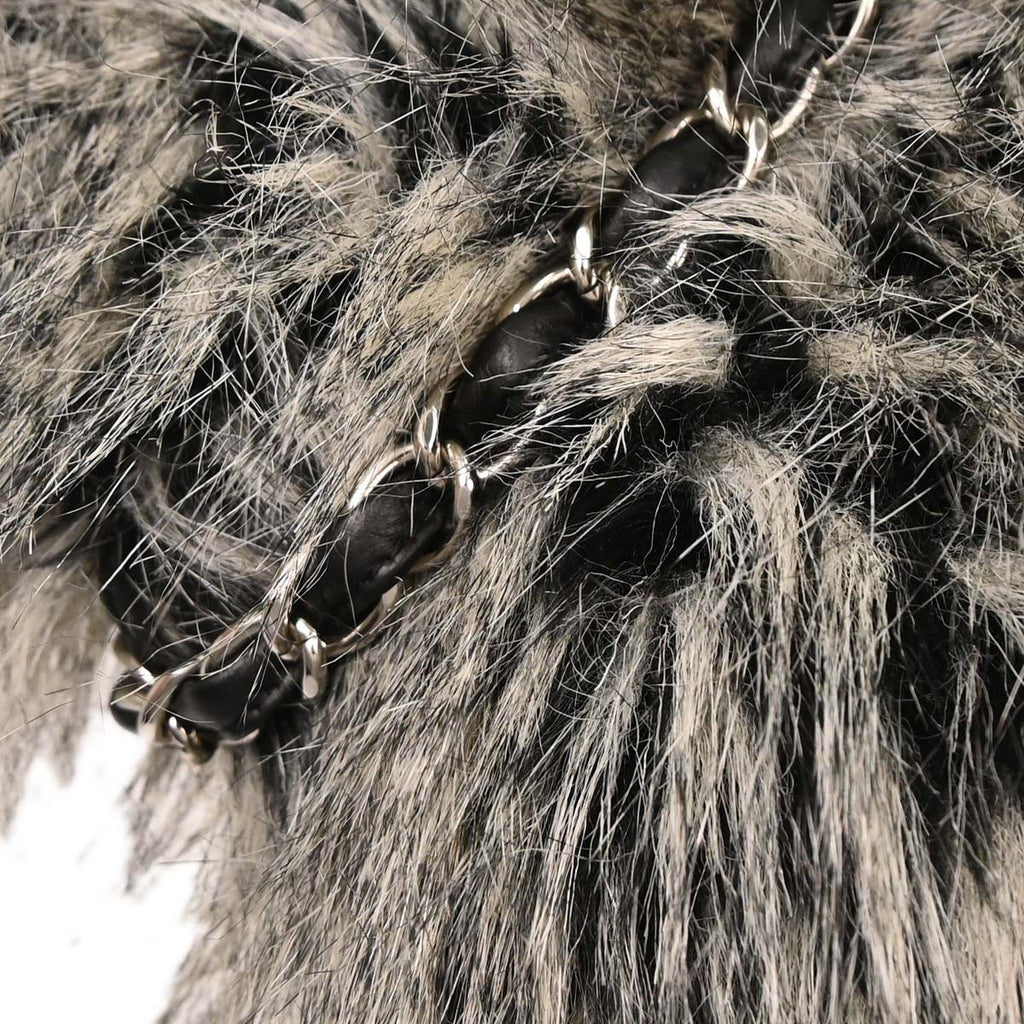 Chanel Gray Artificial Fur Arctic Fantasy Tote Handbag