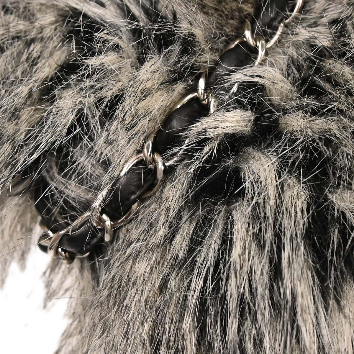 Chanel Gray Artificial Fur Arctic Fantasy Tote Handbag