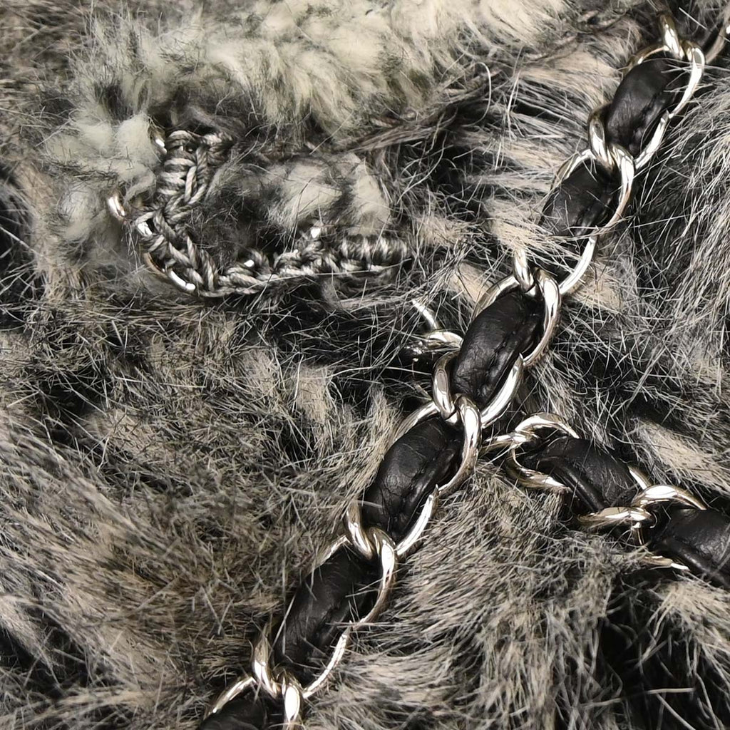 Chanel Gray Artificial Fur Arctic Fantasy Tote Handbag