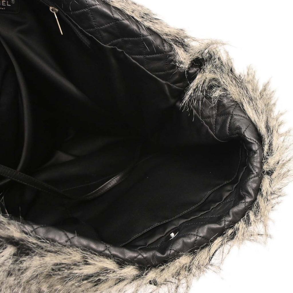 Chanel Gray Artificial Fur Arctic Fantasy Tote Handbag