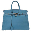 Hermes Blue Jean Togo Birkin 35 Handbag