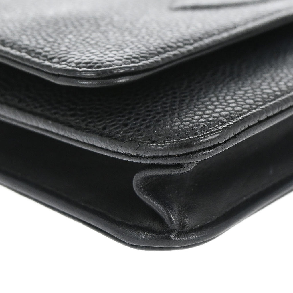 Chanel Black Caviar Skin Timeless WOC Wallet on Chain Bag