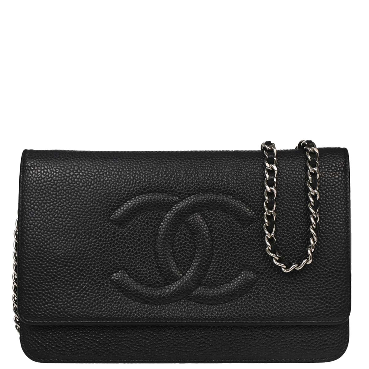 Chanel 2012 Black Caviar Timeless WOC Wallet on Chain Shoulder Bag