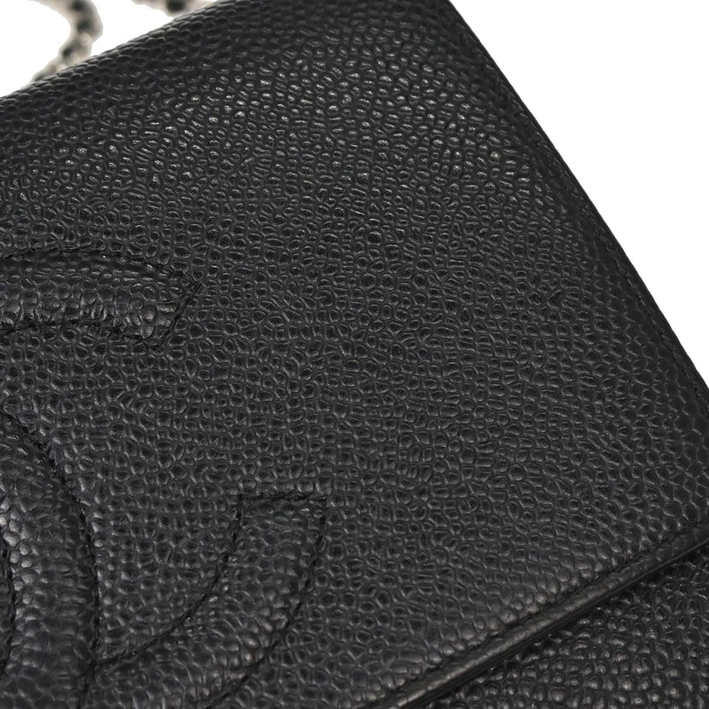 Chanel 2012 Black Caviar Timeless WOC Wallet on Chain Shoulder Bag