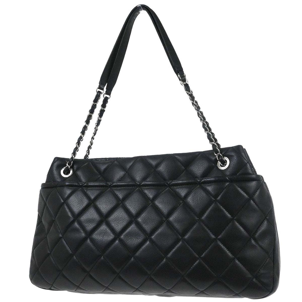 Chanel 2012 Black Caviar Timeless CC Chain Tote Bag