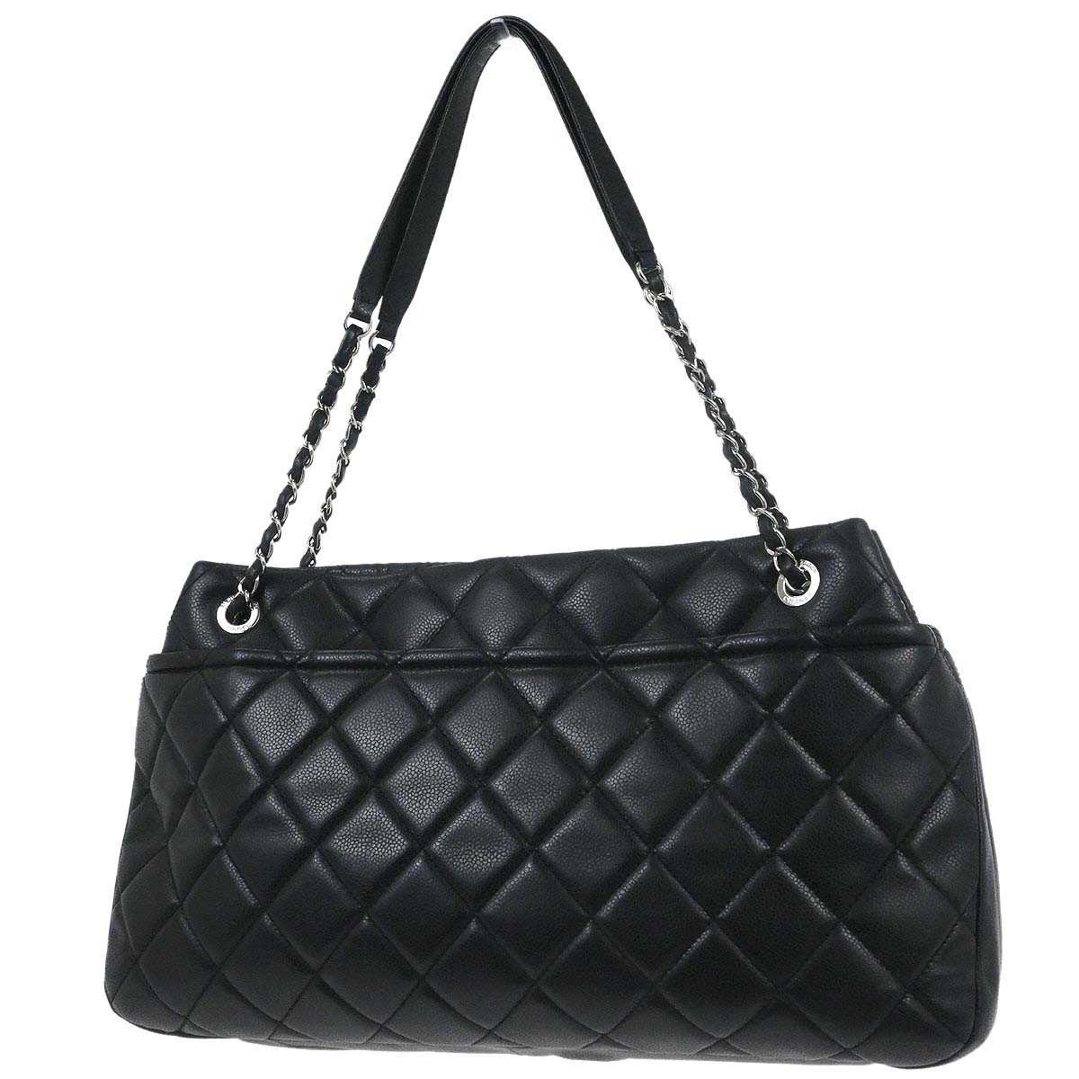 Chanel 2012 Black Caviar Timeless CC Chain Tote Bag