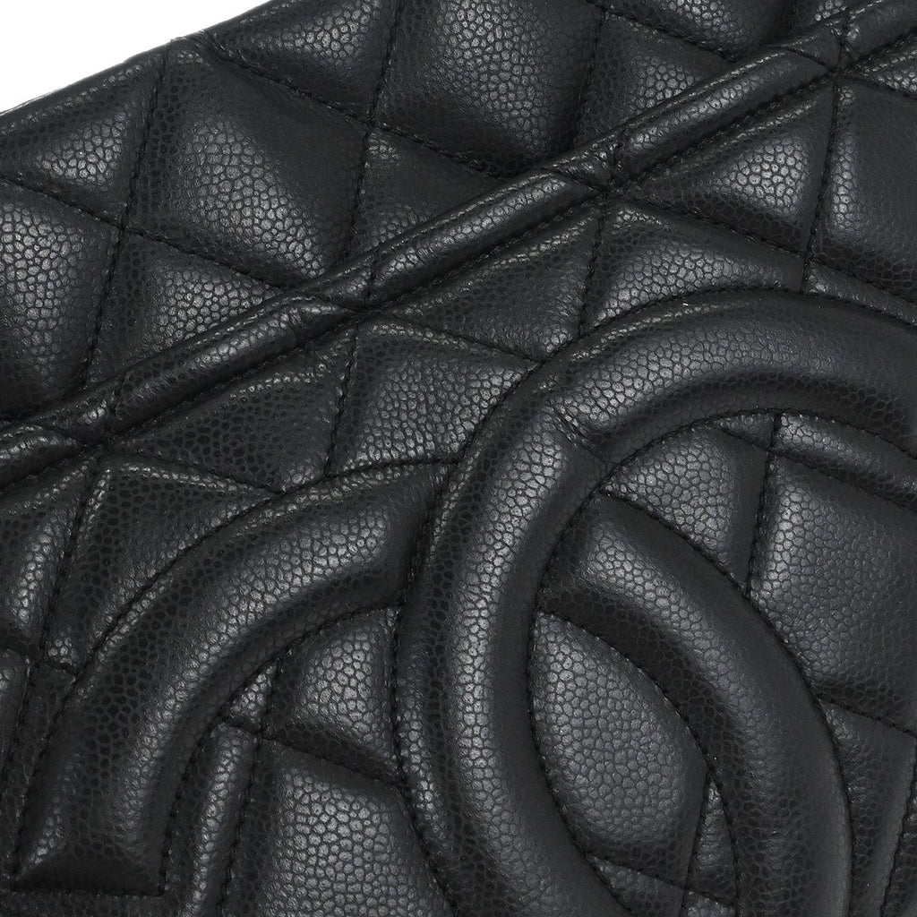 Chanel 2012 Black Caviar Timeless CC Chain Tote Bag