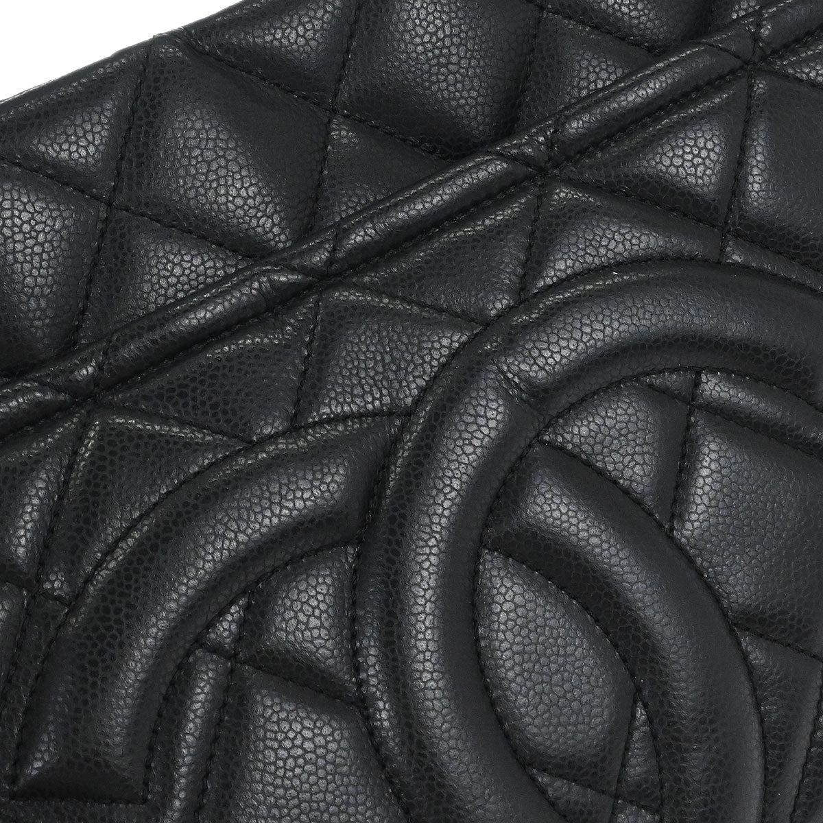 Chanel 2012 Black Caviar Timeless CC Chain Tote Bag