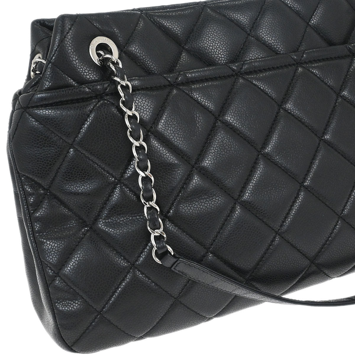 Chanel 2012 Black Caviar Timeless CC Chain Tote Bag