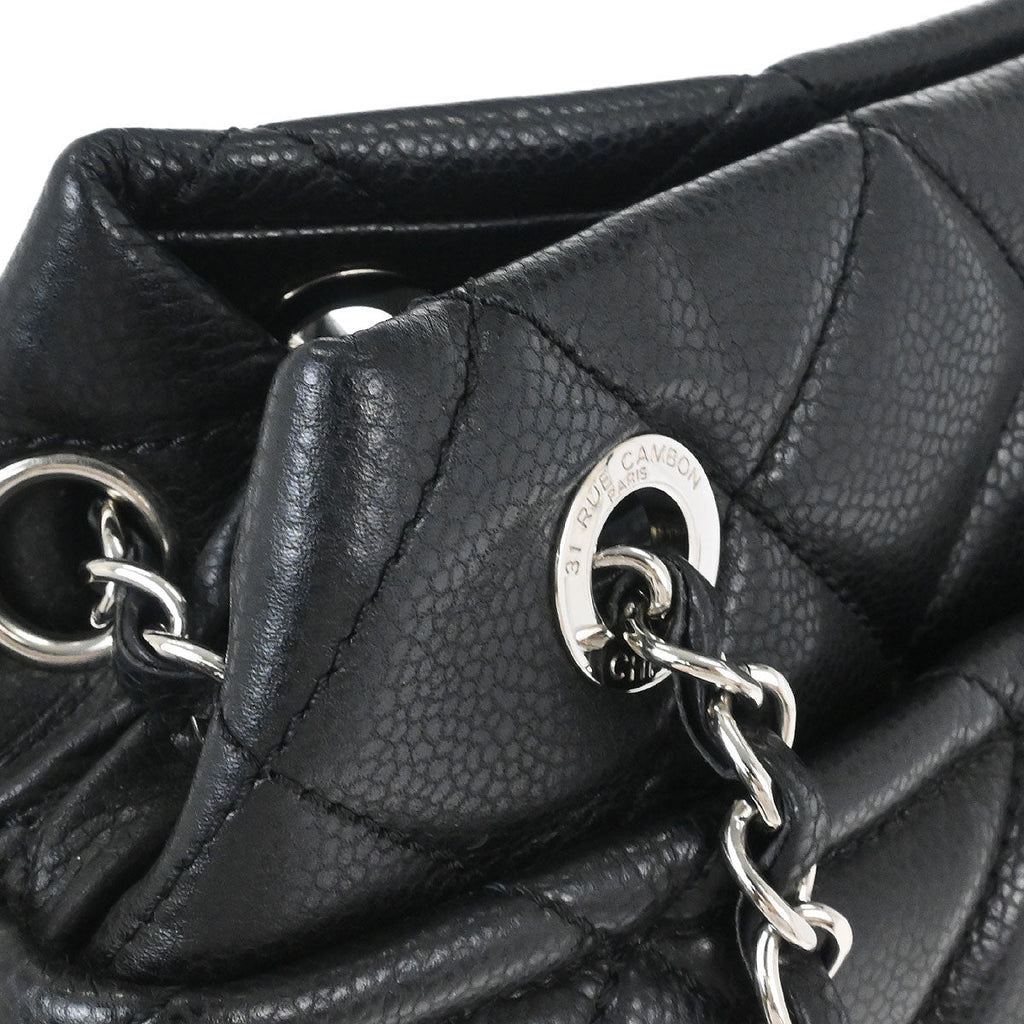 Chanel 2012 Black Caviar Timeless CC Chain Tote Bag