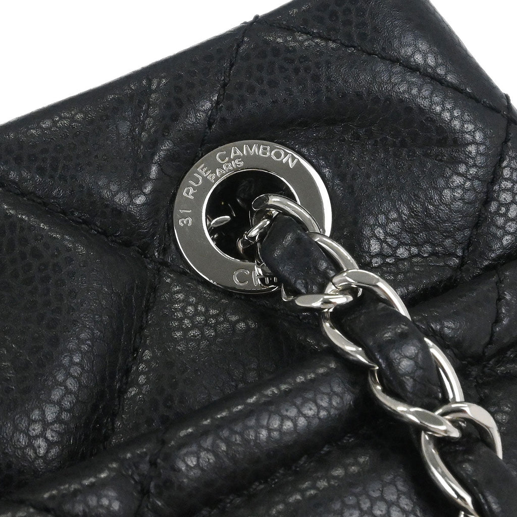 Chanel 2012 Black Caviar Timeless CC Chain Tote Bag