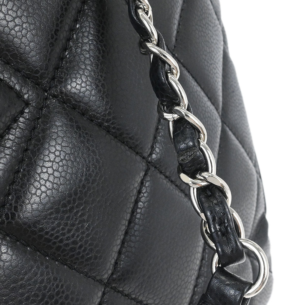 Chanel 2012 Black Caviar Timeless CC Chain Tote Bag