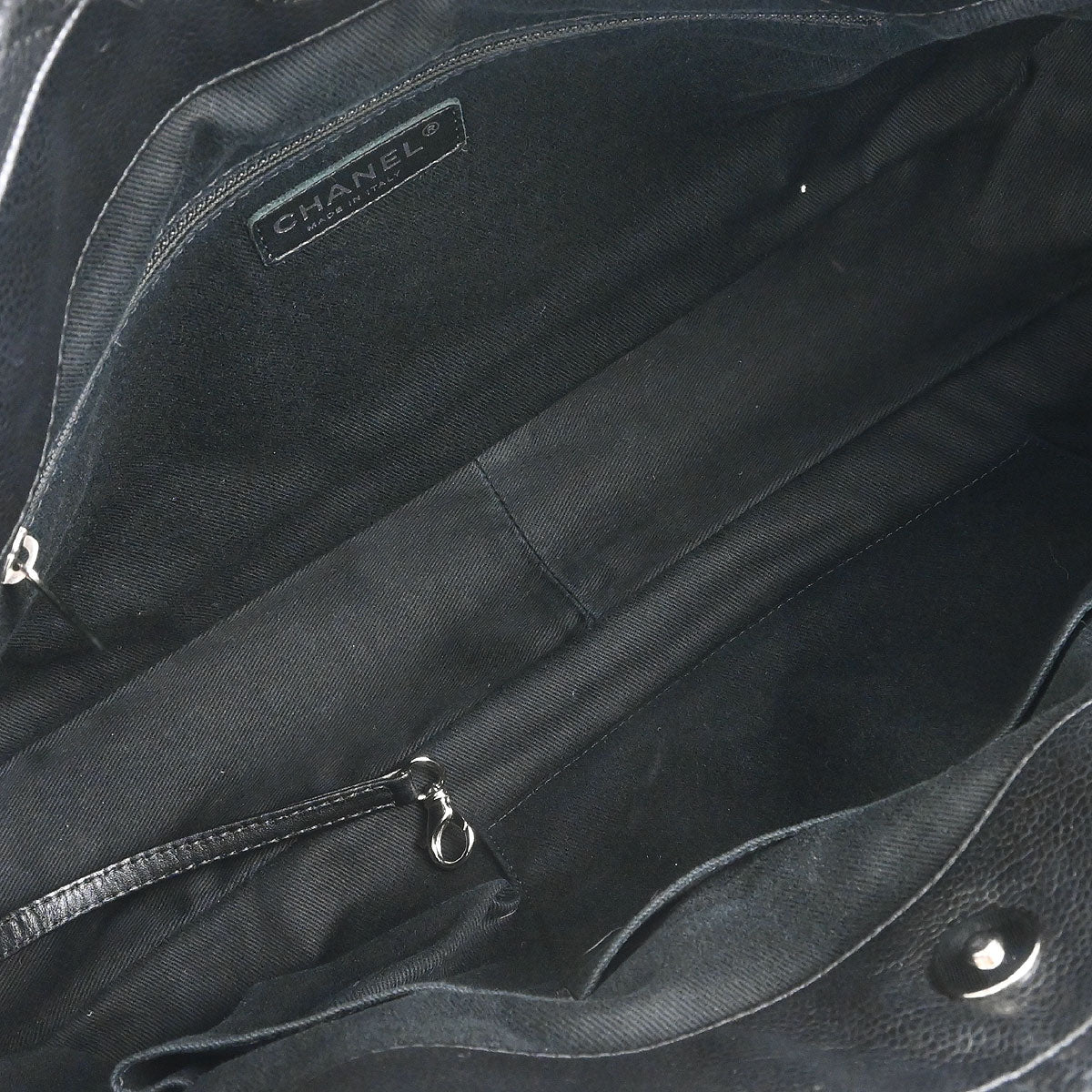 Chanel 2012 Black Caviar Timeless CC Chain Tote Bag