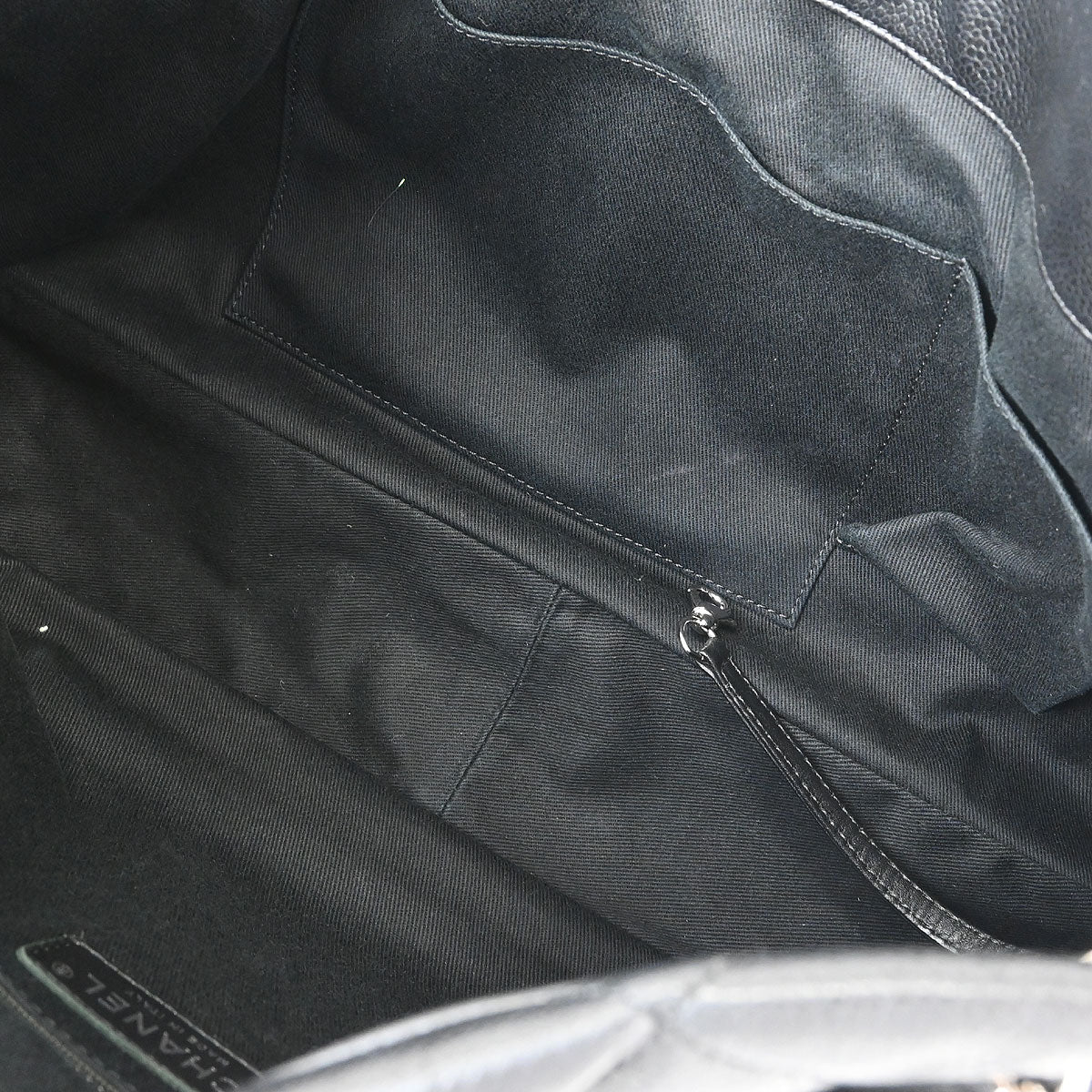 Chanel 2012 Black Caviar Timeless CC Chain Tote Bag