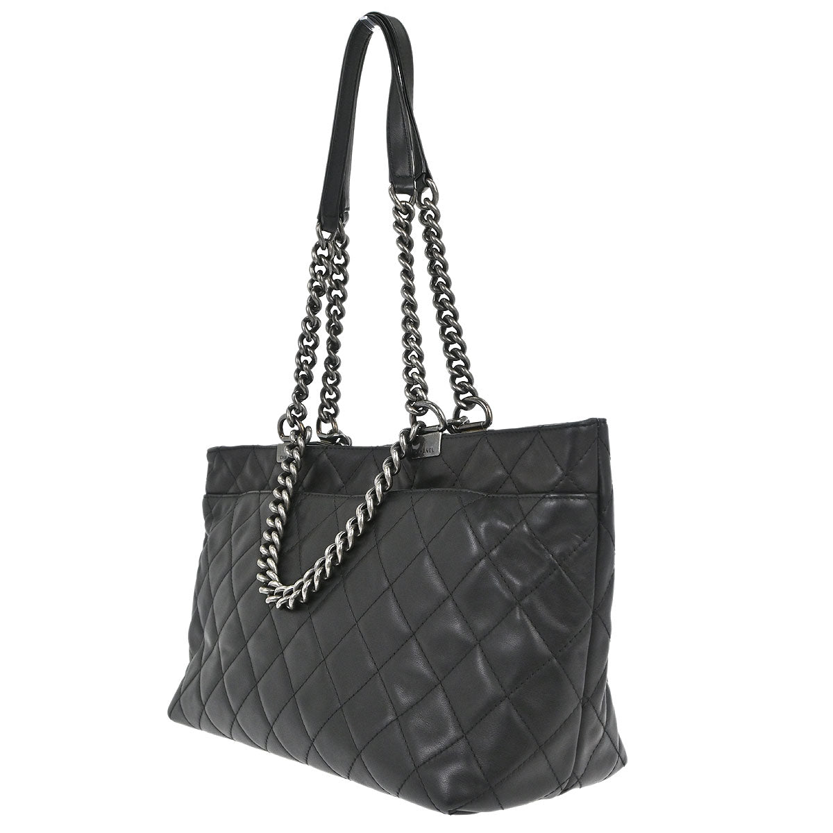 Chanel Black Calfskin Shopping In Chains 2way Shoulder Tote Bag