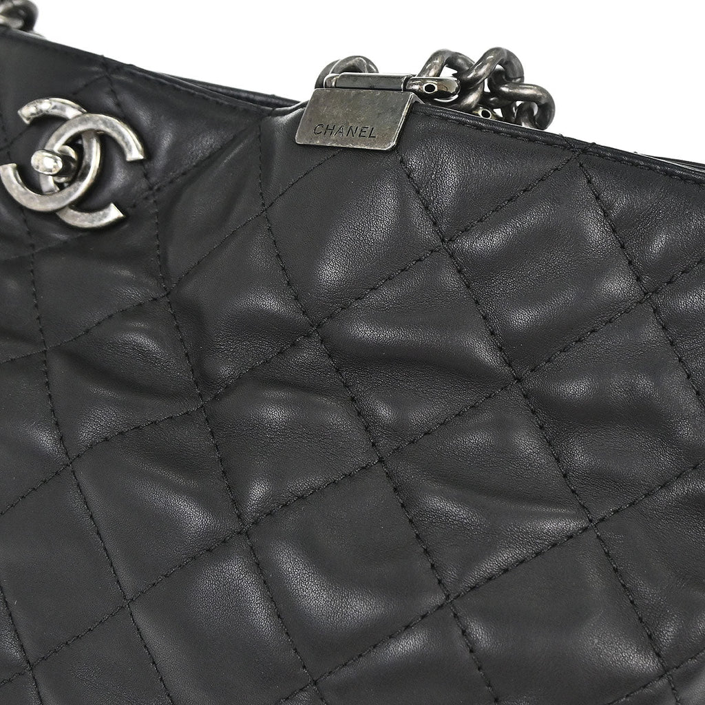 Chanel Black Calfskin Shopping In Chains 2way Shoulder Tote Bag
