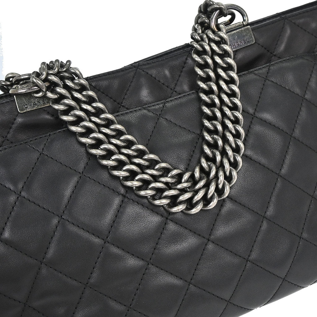 Chanel Black Calfskin Shopping In Chains 2way Shoulder Tote Bag