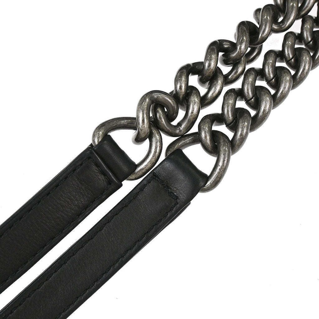 Chanel Black Calfskin Shopping In Chains 2way Shoulder Tote Bag