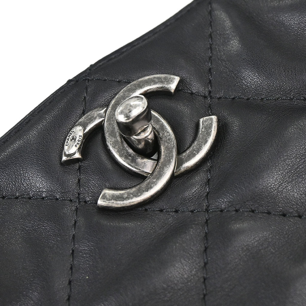 Chanel Black Calfskin Shopping In Chains 2way Shoulder Tote Bag