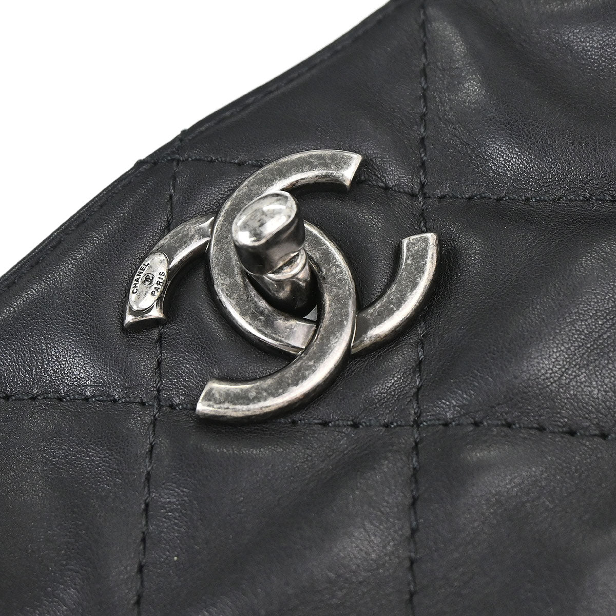 Chanel Black Calfskin Shopping In Chains 2way Shoulder Tote Bag