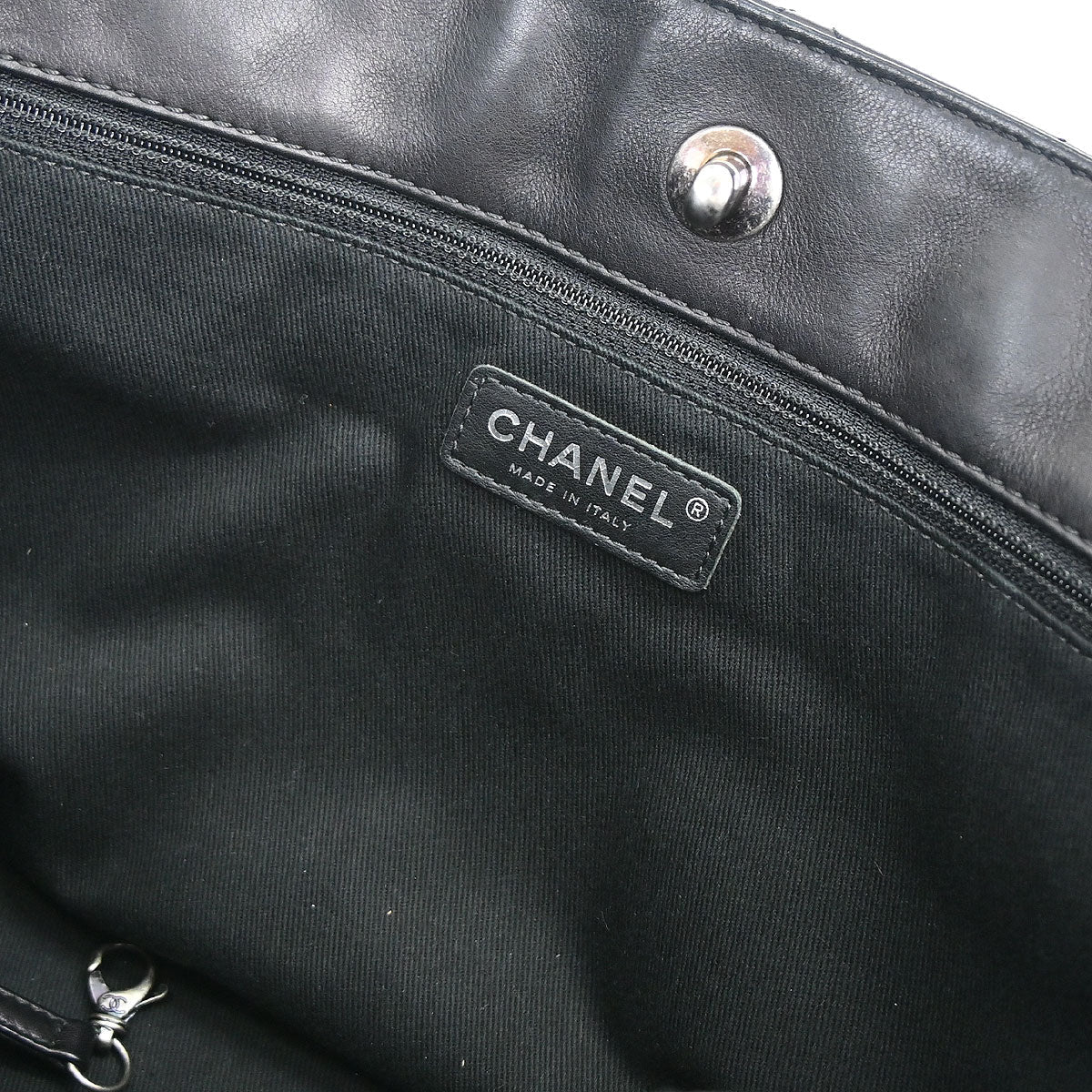 Chanel Black Calfskin Shopping In Chains 2way Shoulder Tote Bag