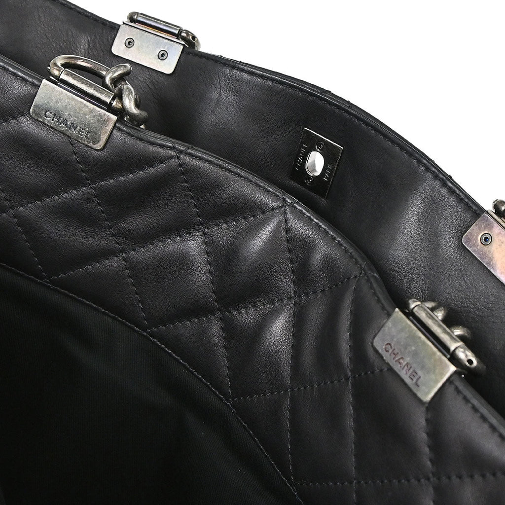 Chanel Black Calfskin Shopping In Chains 2way Shoulder Tote Bag