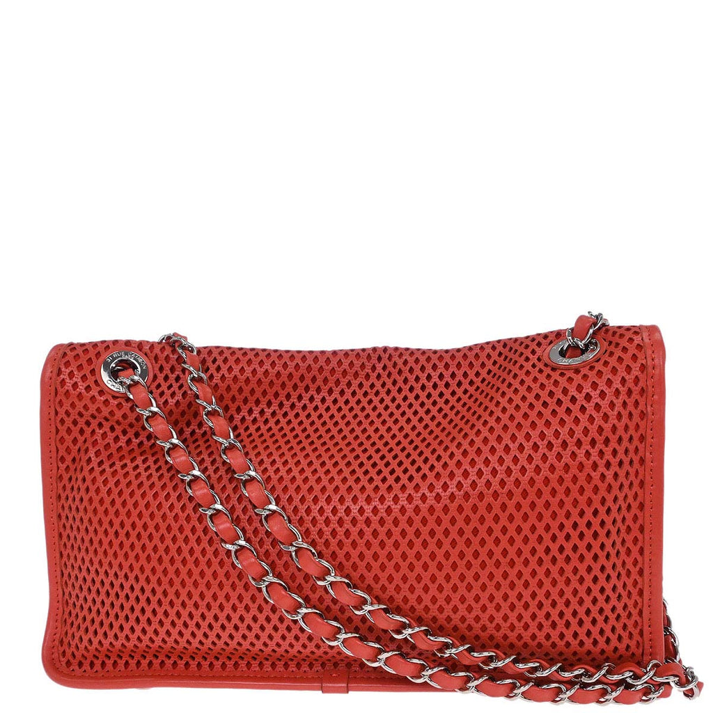 Chanel 2012-2013 Red Perforated Calfskin French Riviera Shoulder Bag